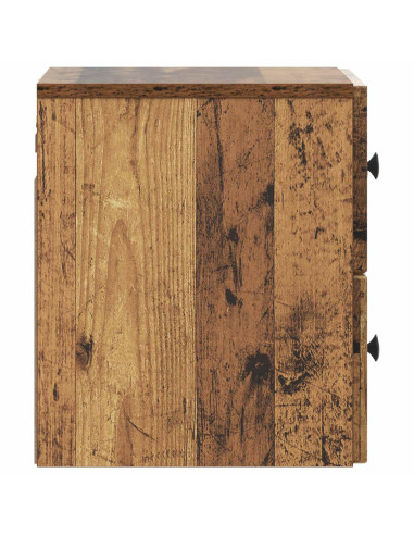 Mobiletto da notte a muro Legno antico 33 x 34,5 x 40 cm