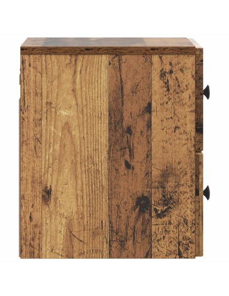 Mobiletto da notte a muro Legno antico 33 x 34,5 x 40 cm