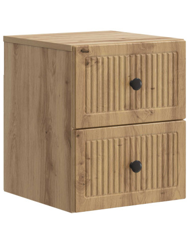 Mobiletto da notte a muro con cassetto 2 pcs Rovere Artigianale