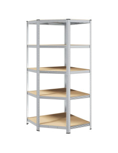 Mensola angolare Argento 90 x 90 x 198 cm Legno multistrato 2