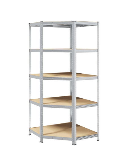 Mensola angolare Argento 90 x 90 x 198 cm Legno multistrato
