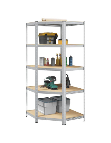 Mensola angolare Argento 90 x 90 x 198 cm Legno multistrato