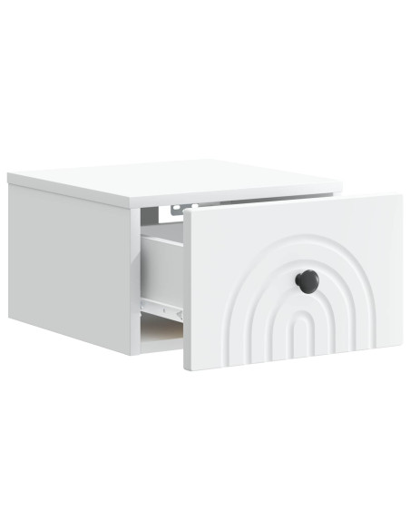 Mobiletto da notte a muro 2 pcs Bianco 33 x 34,5 x 20 cm