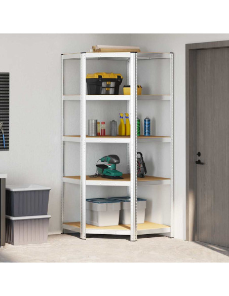 Mensola angolare Argento 90 x 90 x 198 cm Legno multistrato