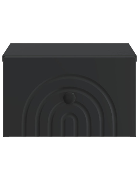 Mobiletto da notte a muro con cassetto Nero 33 x 34,5 x 20 cm