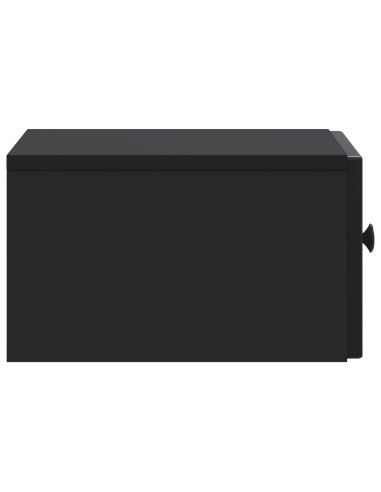 Mobiletto da notte a muro con cassetto Nero 33 x 34,5 x 20 cm