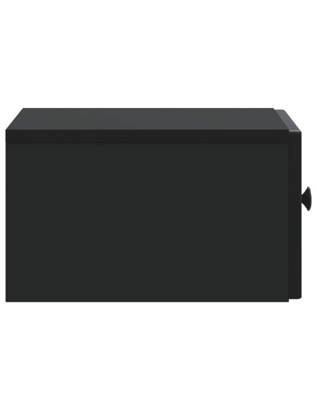 Mobiletto da notte a muro con cassetto Nero 33 x 34,5 x 20 cm