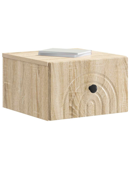 Mobiletto da notte a muro Rovere Sonoma 33 x 34,5 x 20 cm