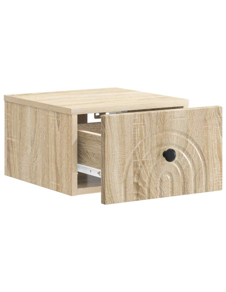 Mobiletto da notte a muro Rovere Sonoma 33 x 34,5 x 20 cm