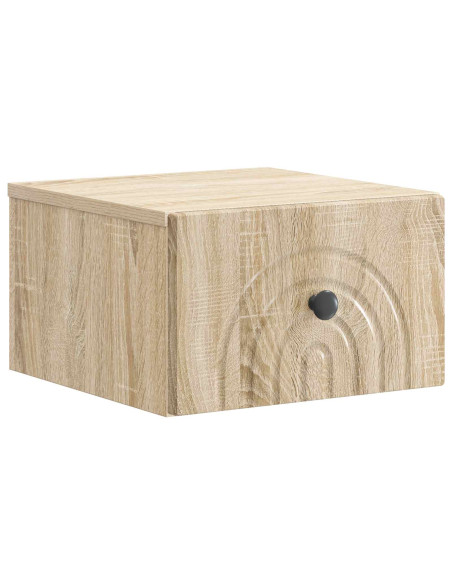 Mobiletto da notte a muro 2 pcs Rovere Sonoma 33 x 34,5 x 20 cm