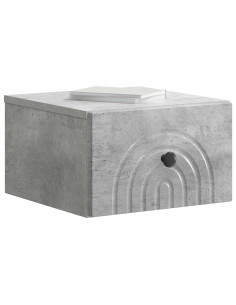 Mobiletto da notte a muro Grigio Cemento 33 x 34,5 x 20 cm 2