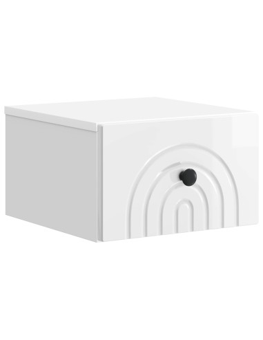 Mobiletto da notte a muro 2 pcs Bianco Lucido 33 x 34,5 x 20 cm