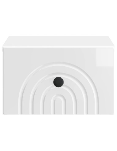 Mobiletto da notte a muro 2 pcs Bianco Lucido 33 x 34,5 x 20 cm