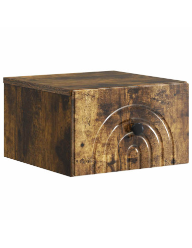 Mobiletto da notte a muro 2 pcs Rovere Fumo 33 x 34,5 x 20 cm