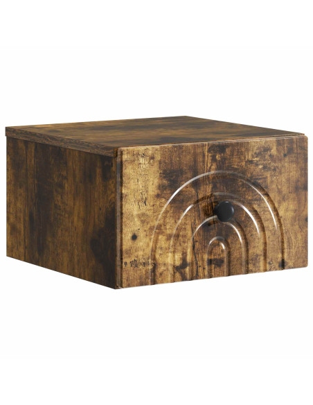 Mobiletto da notte a muro 2 pcs Rovere Fumo 33 x 34,5 x 20 cm