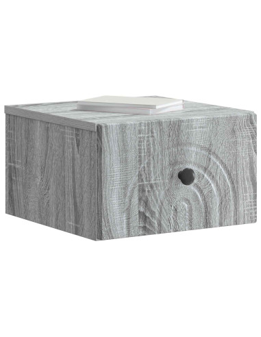 Mobiletto da notte a muro Grigio Sonoma 33 x 34,5 x 20 cm
