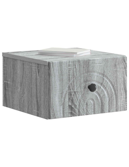 Mobiletto da notte a muro Grigio Sonoma 33 x 34,5 x 20 cm