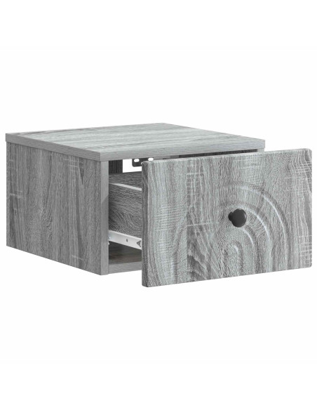 Mobiletto da notte a muro Grigio Sonoma 33 x 34,5 x 20 cm