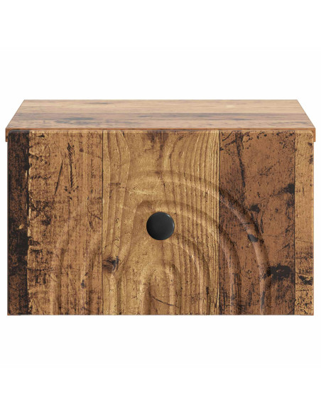 Mobiletto da notte a muro Legno antico 33 x 34,5 x 20 cm