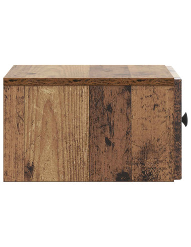 Mobiletto da notte a muro Legno antico 33 x 34,5 x 20 cm