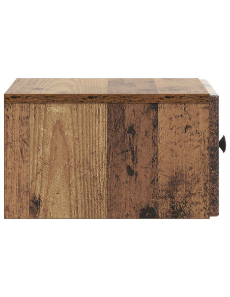 Mobiletto da notte a muro Legno antico 33 x 34,5 x 20 cm