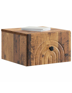 Mobiletto da notte a muro 2 pcs Legno antico 33 x 34,5 x 20 cm 2