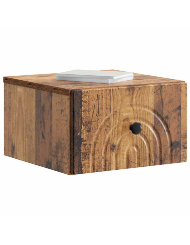 Mobiletto da notte a muro 2 pcs Legno antico 33 x 34,5 x 20 cm