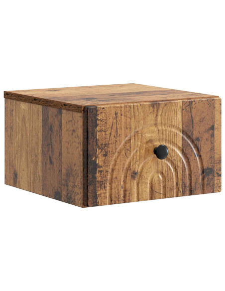Mobiletto da notte a muro 2 pcs Legno antico 33 x 34,5 x 20 cm