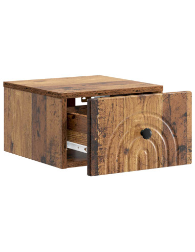 Mobiletto da notte a muro 2 pcs Legno antico 33 x 34,5 x 20 cm
