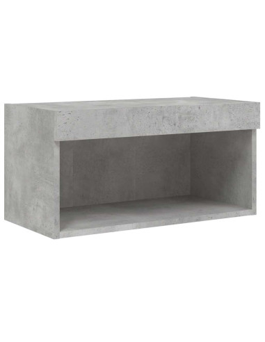 Set Mobili TV a Muro 6 pz con Luci LED Grigio Cemento