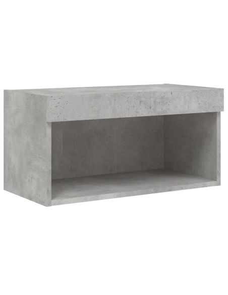 Set Mobili TV a Muro 6 pz con Luci LED Grigio Cemento