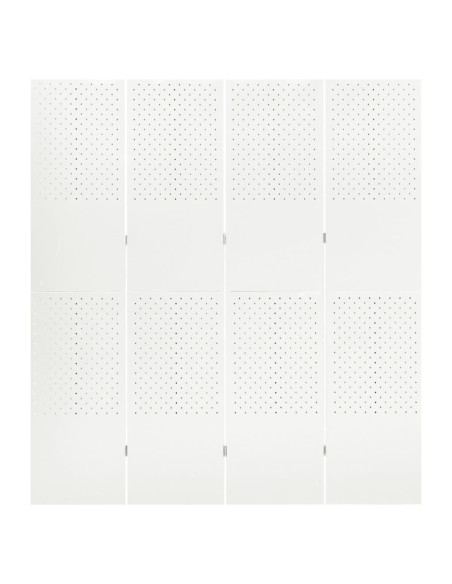 Paravento a 4 Pannelli 2 pz Bianco 160x180 cm in Acciaio