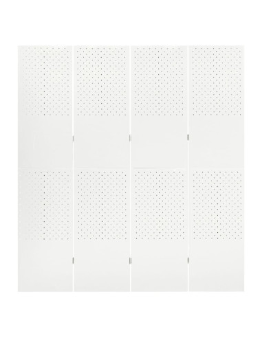 Paravento a 4 Pannelli Bianco 160x180 cm in Acciaio