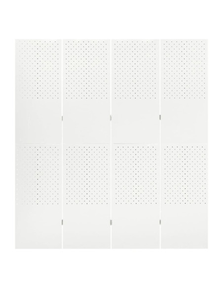 Paravento a 4 Pannelli Bianco 160x180 cm in Acciaio