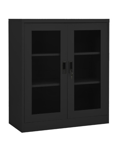 Armadio Ufficio con Fioriera Antracite 90x40x128 cm in Acciaio