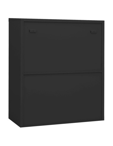 Armadio Ufficio con Fioriera Antracite 90x40x128 cm in Acciaio