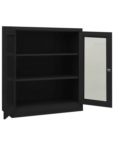 Armadio Ufficio con Fioriera Antracite 90x40x128 cm in Acciaio