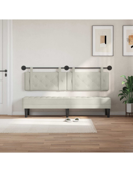 Testata appesa Montaggio a parete Crema 170 x 55 x 5 cm Velluto