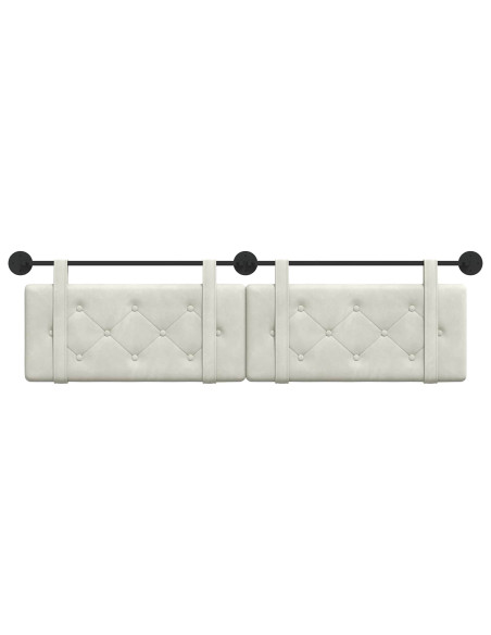 Testata appesa Montaggio a parete Crema 170 x 55 x 5 cm Velluto