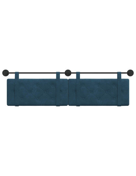 Testata appesa Montaggio a parete Blu 170 x 55 x 5 cm Velluto