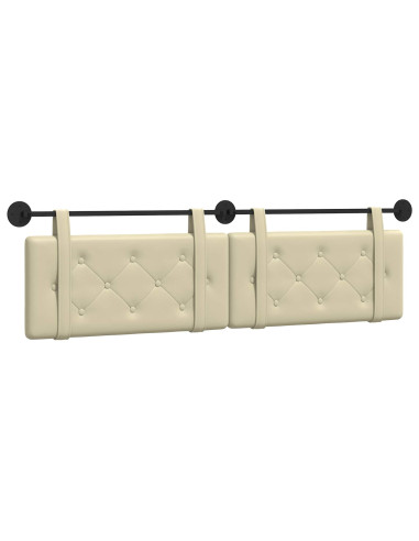Testata appesa Crema 170 x 55 x 5 cm Pelle Sintetica