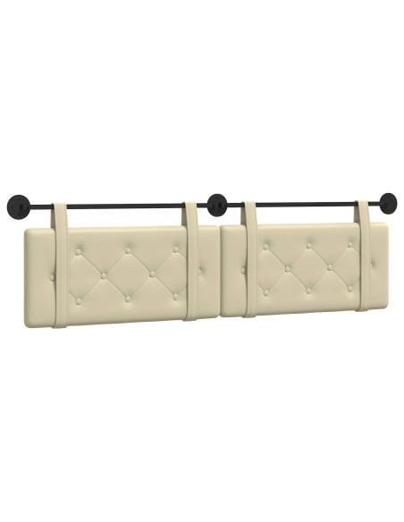 Testata appesa Crema 170 x 55 x 5 cm Pelle Sintetica