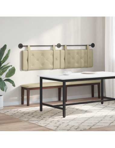 Testata appesa Crema 170 x 55 x 5 cm Pelle Sintetica