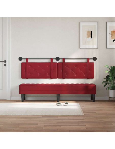 Testata appesa Rosso Vino 170 x 55 x 5 cm Pelle Sintetica