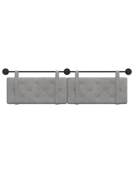 Testata appesa Grigio chiaro 190 x 55 x 7 cm Velluto
