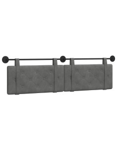Testata appesa Grigio scuro 190 x 55 x 5 cm Velluto 2