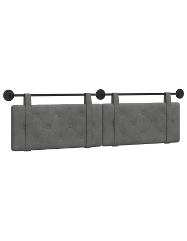 Testata appesa Grigio scuro 190 x 55 x 5 cm Velluto