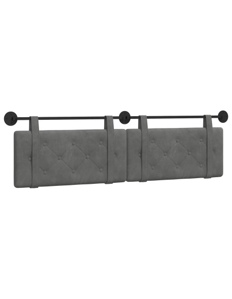 Testata appesa Grigio scuro 190 x 55 x 5 cm Velluto