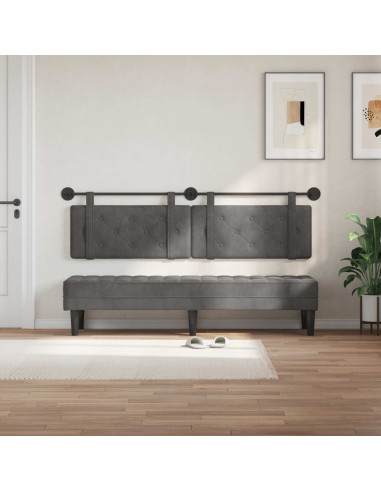 Testata appesa Grigio scuro 190 x 55 x 5 cm Velluto