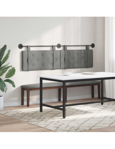 Testata appesa Grigio scuro 190 x 55 x 5 cm Velluto